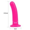 Gładkie zakrzywione dildo analne przyssawka różowe 14 cm